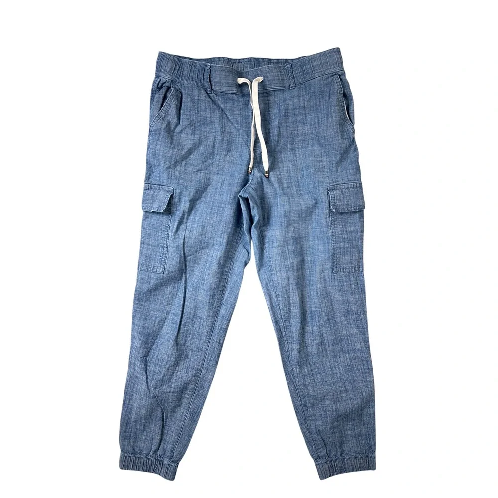 Tommy Hilfiger Boys Blue Chambray Cargo Jogger Pants Size XS 76J3853